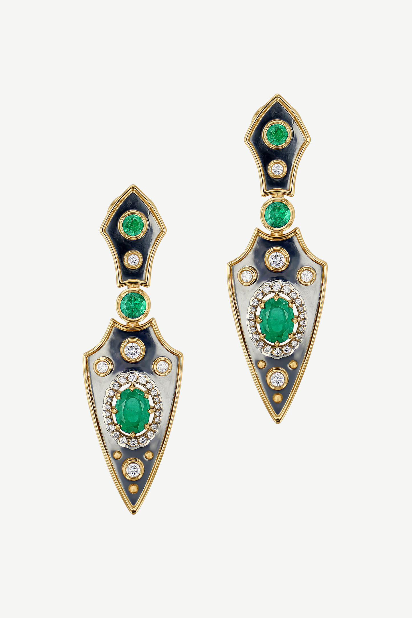 Elie Top Boucles d'Oreille Lance Courte Emeraude