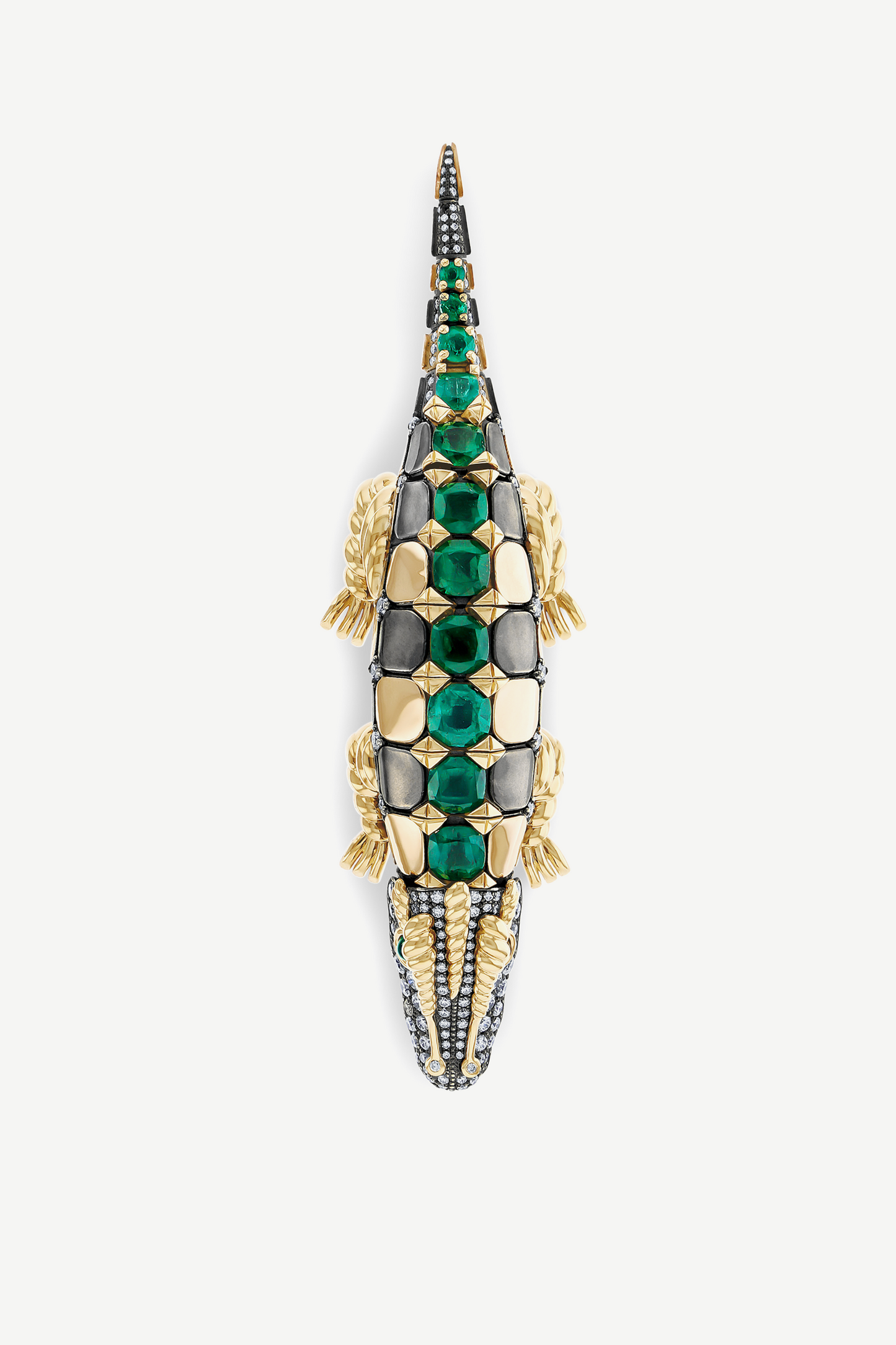 Emerald Crocodile Brooch