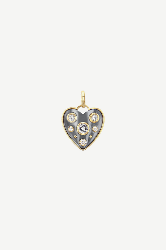 Elie Top Charm Cœur Mini La Dame Du Lac Saphir Blanc