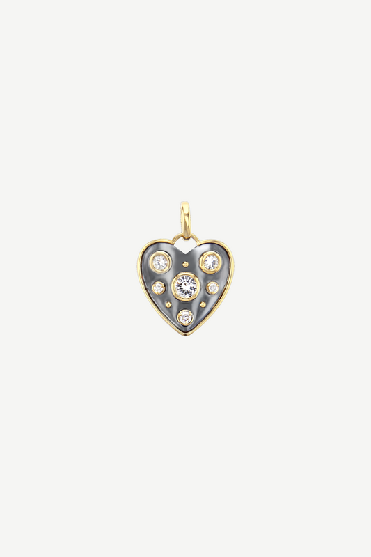 Elie Top Charm Cœur Mini La Dame Du Lac Saphir Blanc