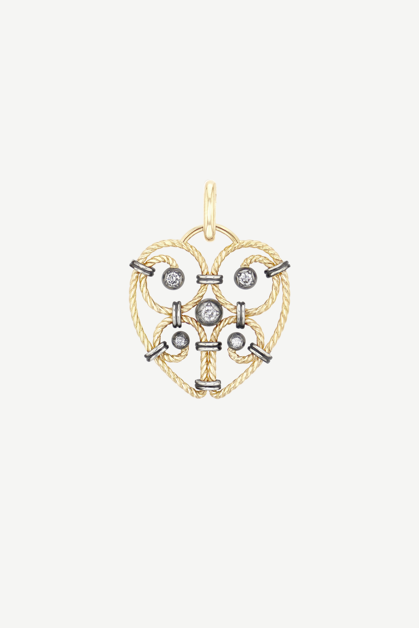 Elie Top Charm Cœur Twist Diamants