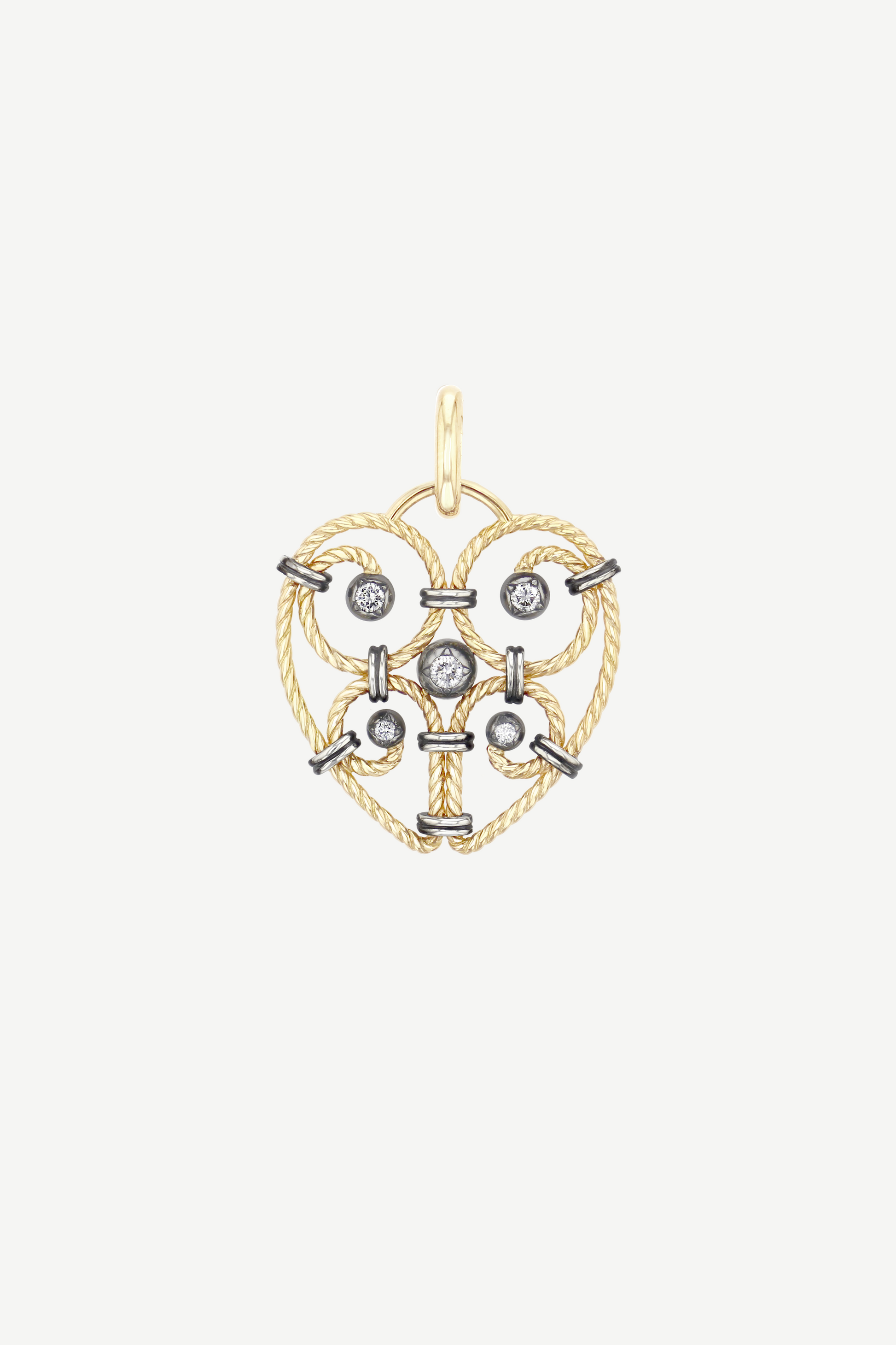 Elie Top Charm Cœur Twist Diamants