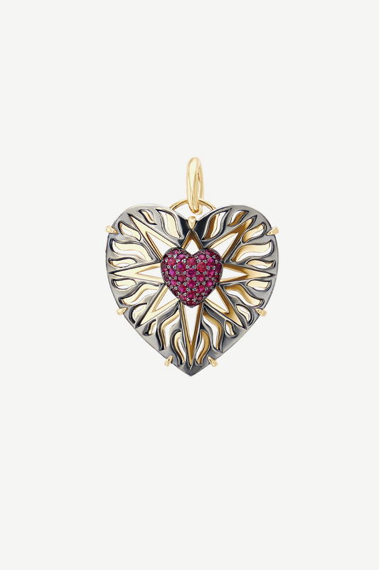 Elie Top Charm Cœur Cosmogonie Secrète Rubis