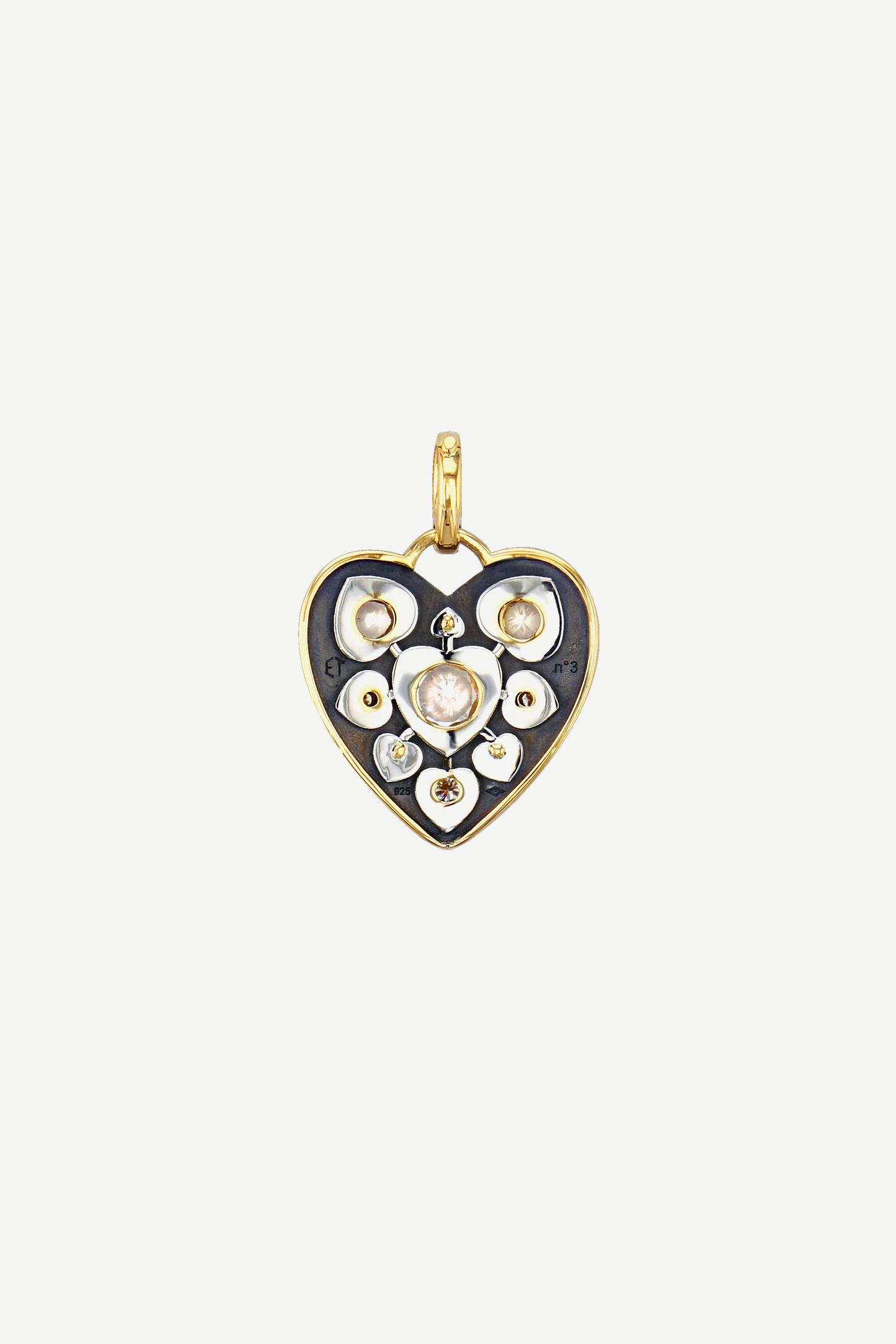 charm coeur mini saphir blanc diamant