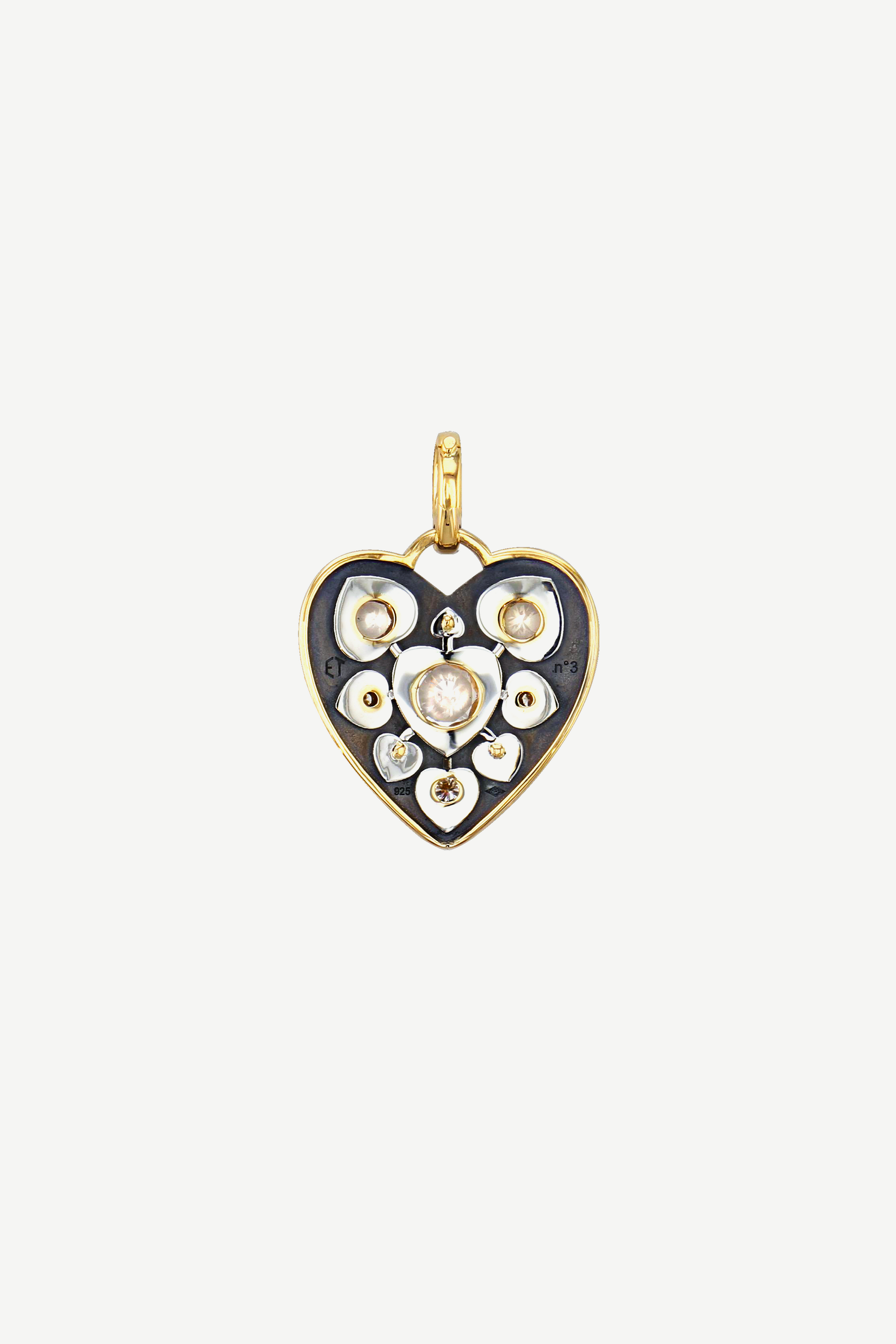 charm coeur mini saphir blanc diamant