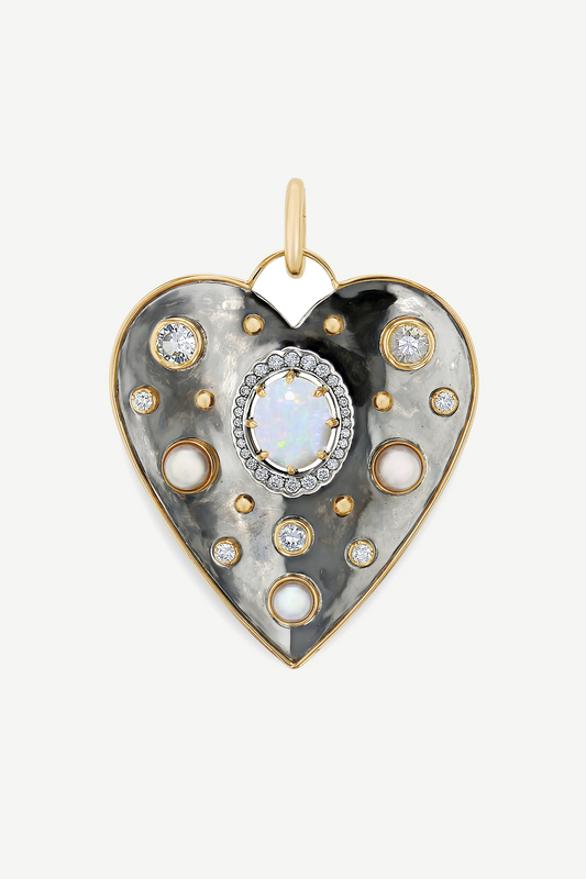 Elie Top Charm Cœur La Dame Du Lac Grand Opale