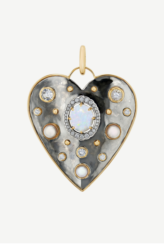 Elie Top Charm Cœur La Dame Du Lac Grand Opale