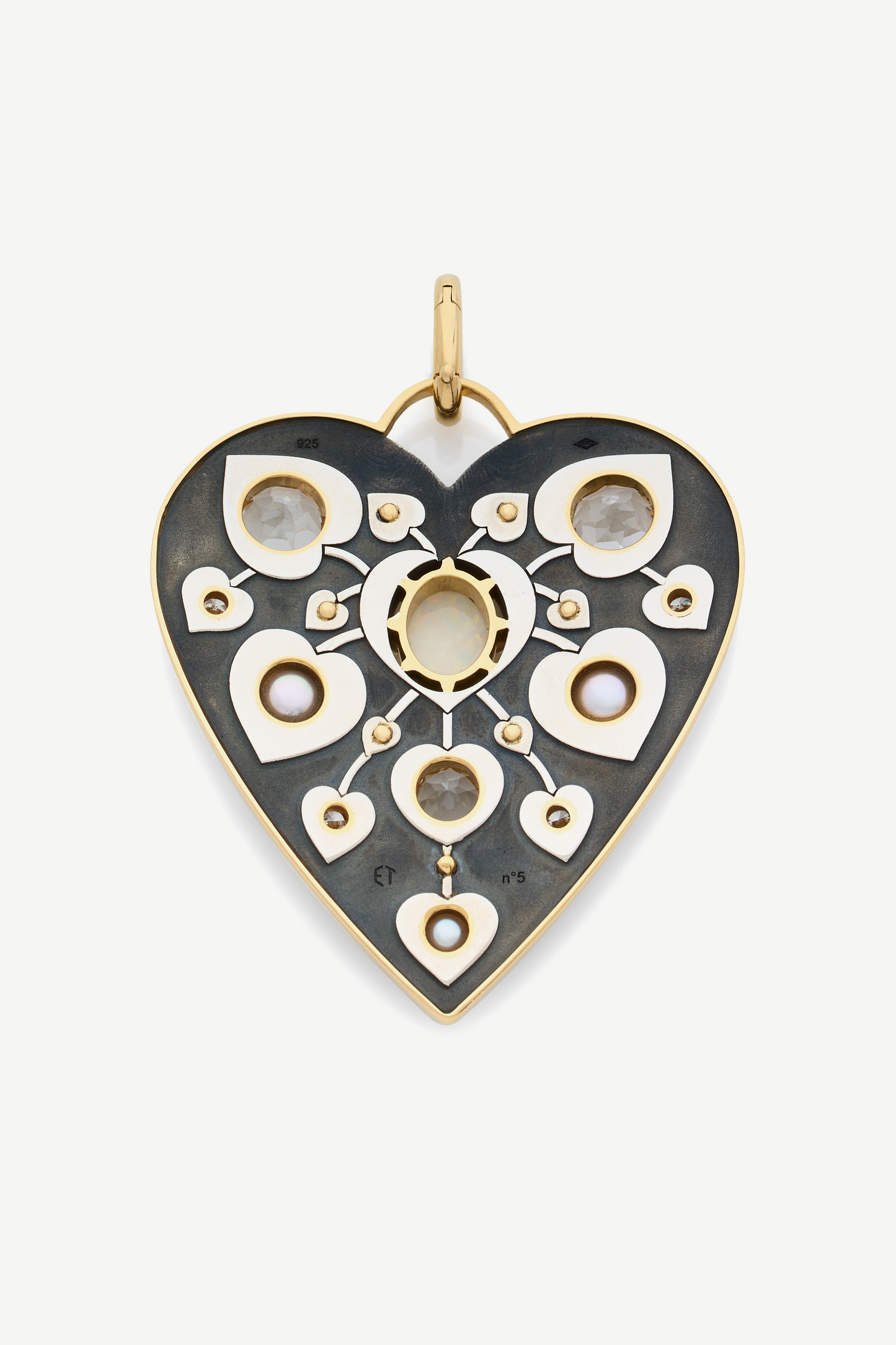 Elie Top Charm Cœur La Dame Du Lac Grand Opale