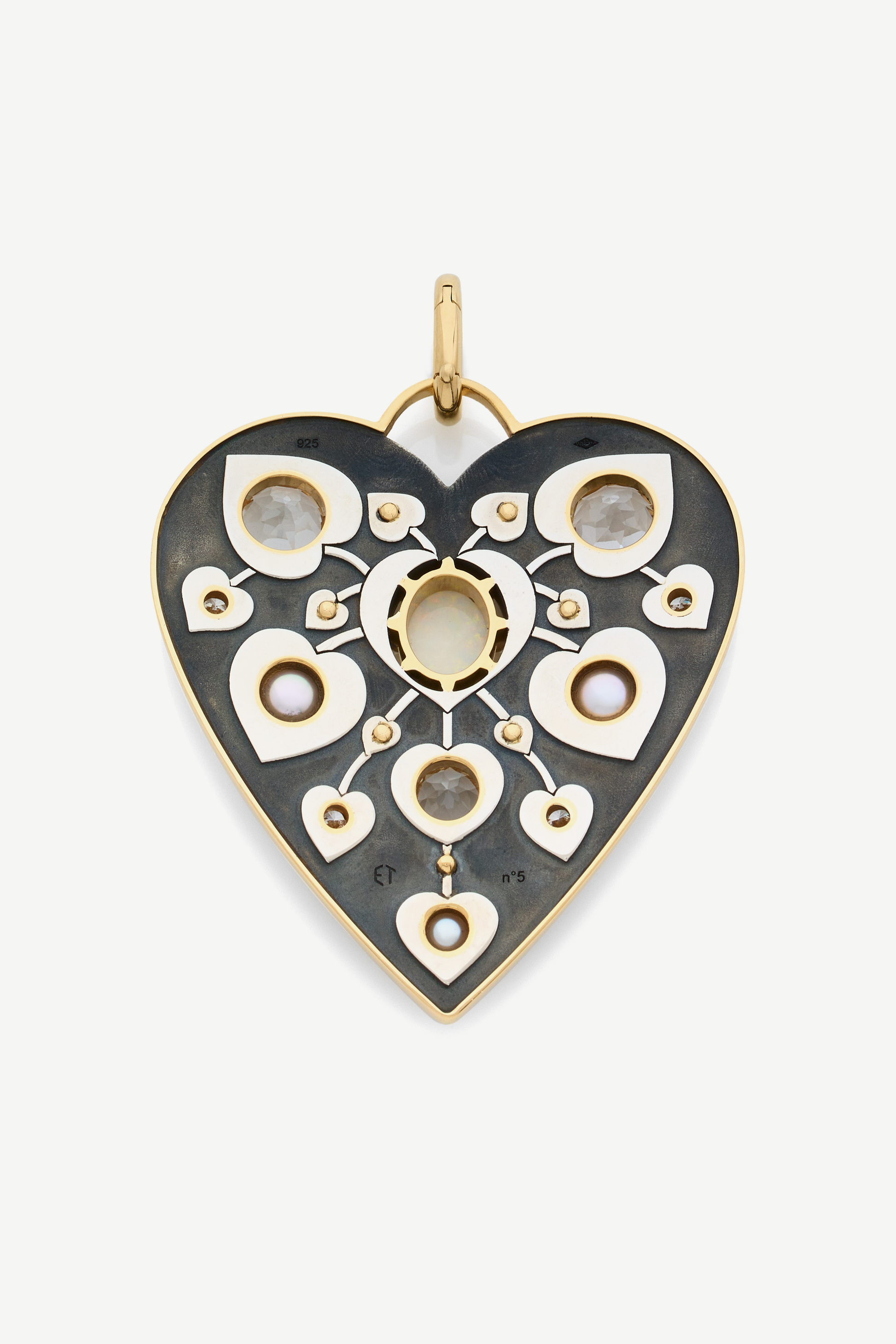 Elie Top Charm Cœur La Dame Du Lac Grand Opale
