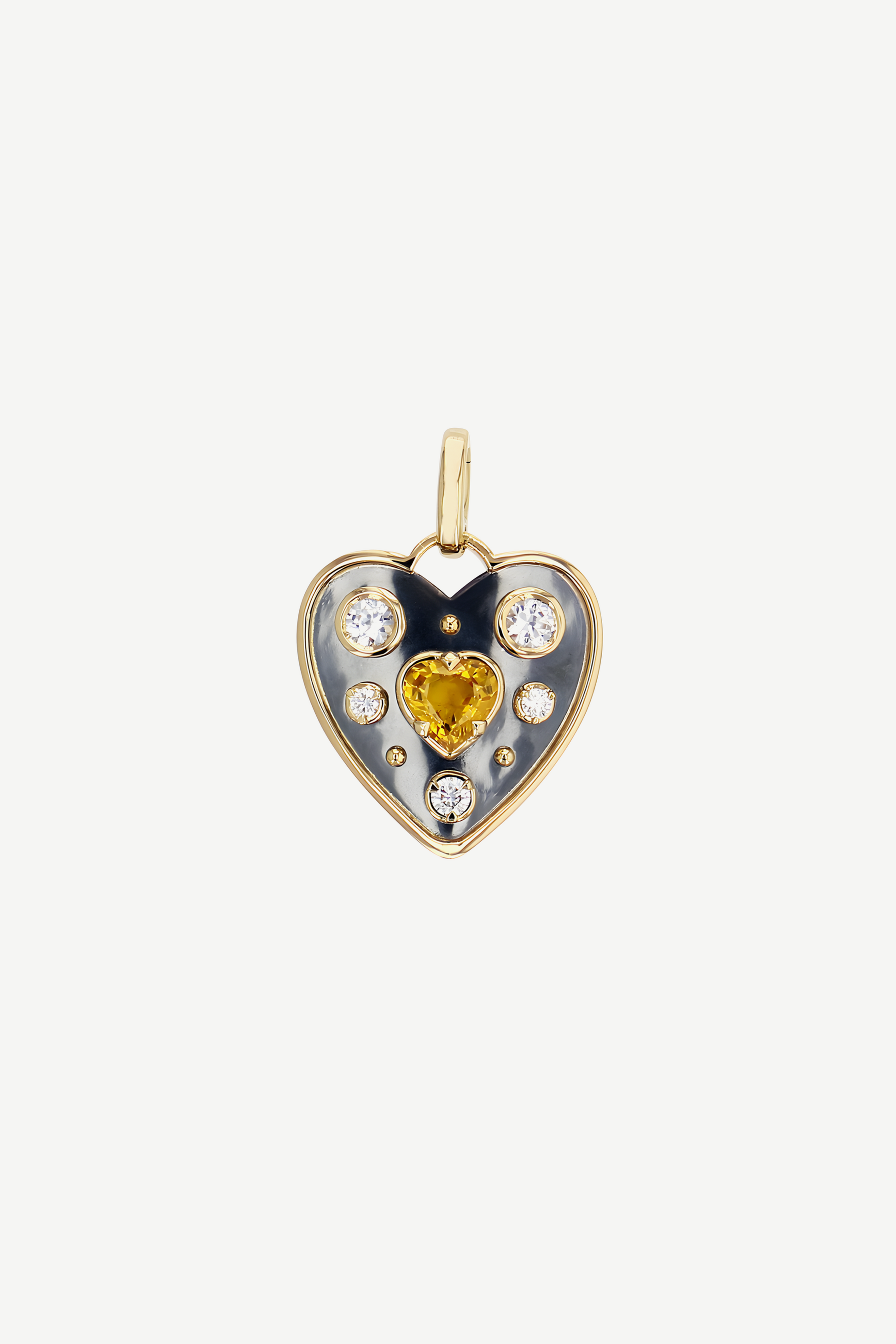 Elie Top Charm Mini Cœur La Dame Du Lac Saphir Jaune