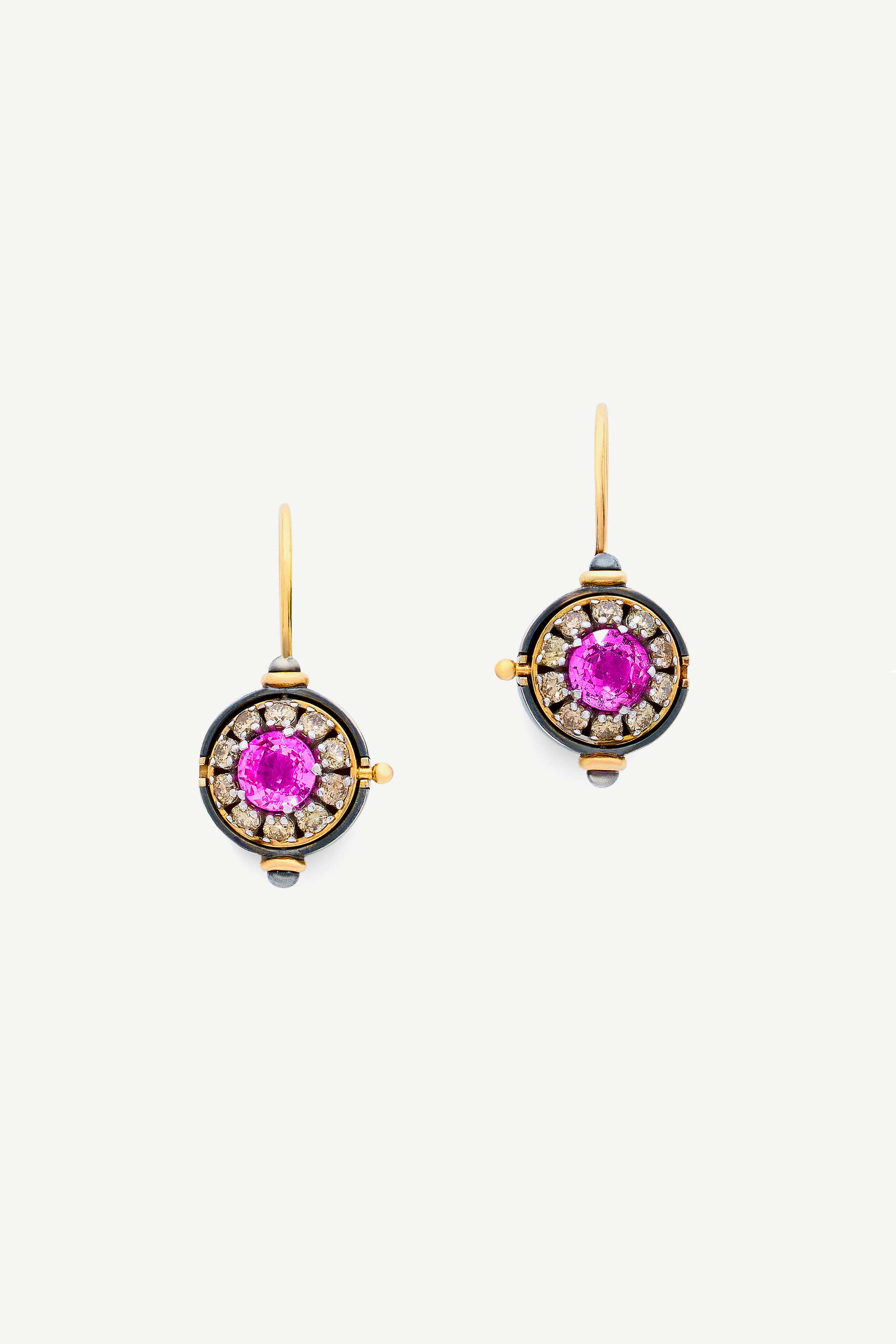 boucles d'oreilles dormeuses saphir rose