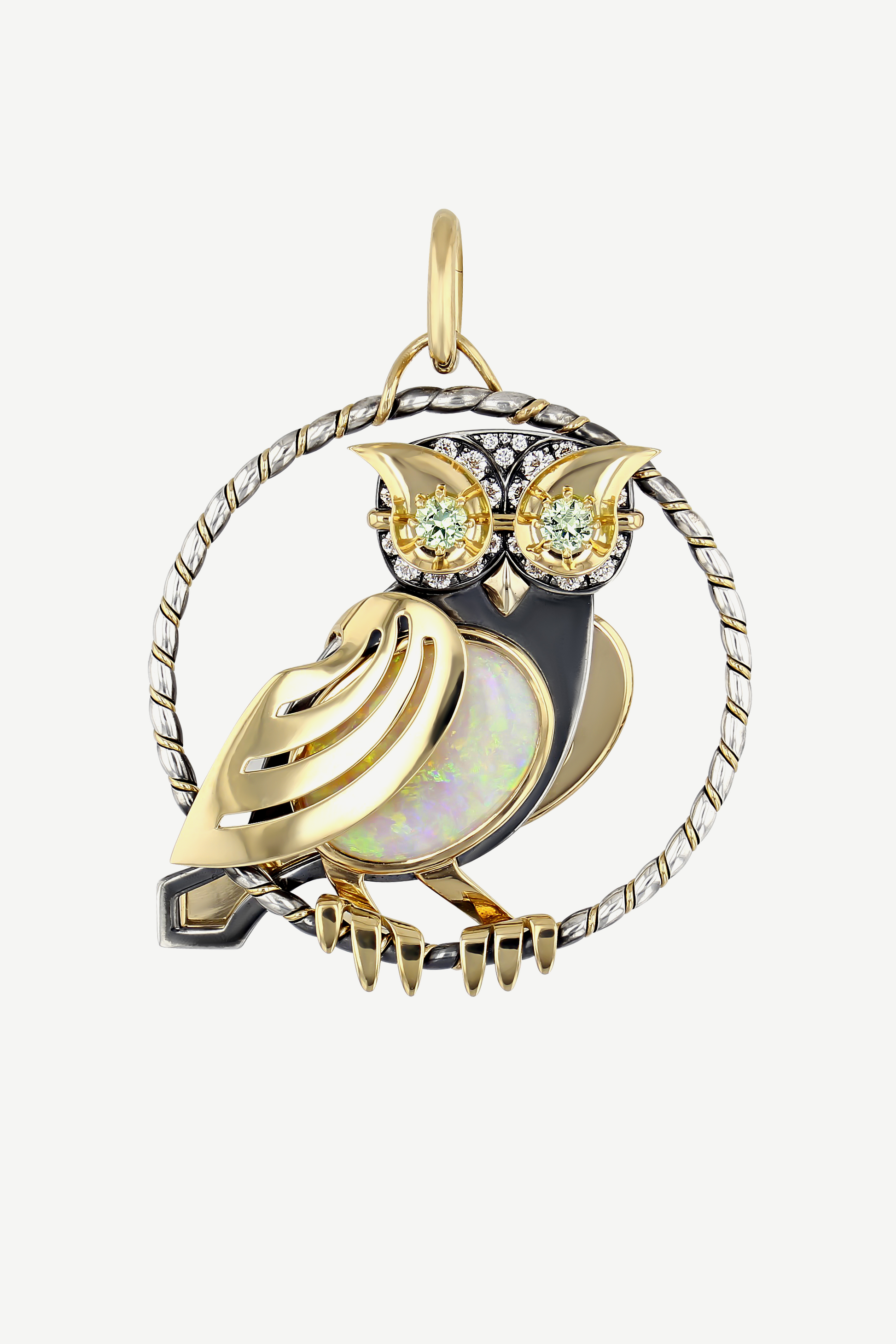 Elie Top Pendentif Chouette Opale Magica Naturae
