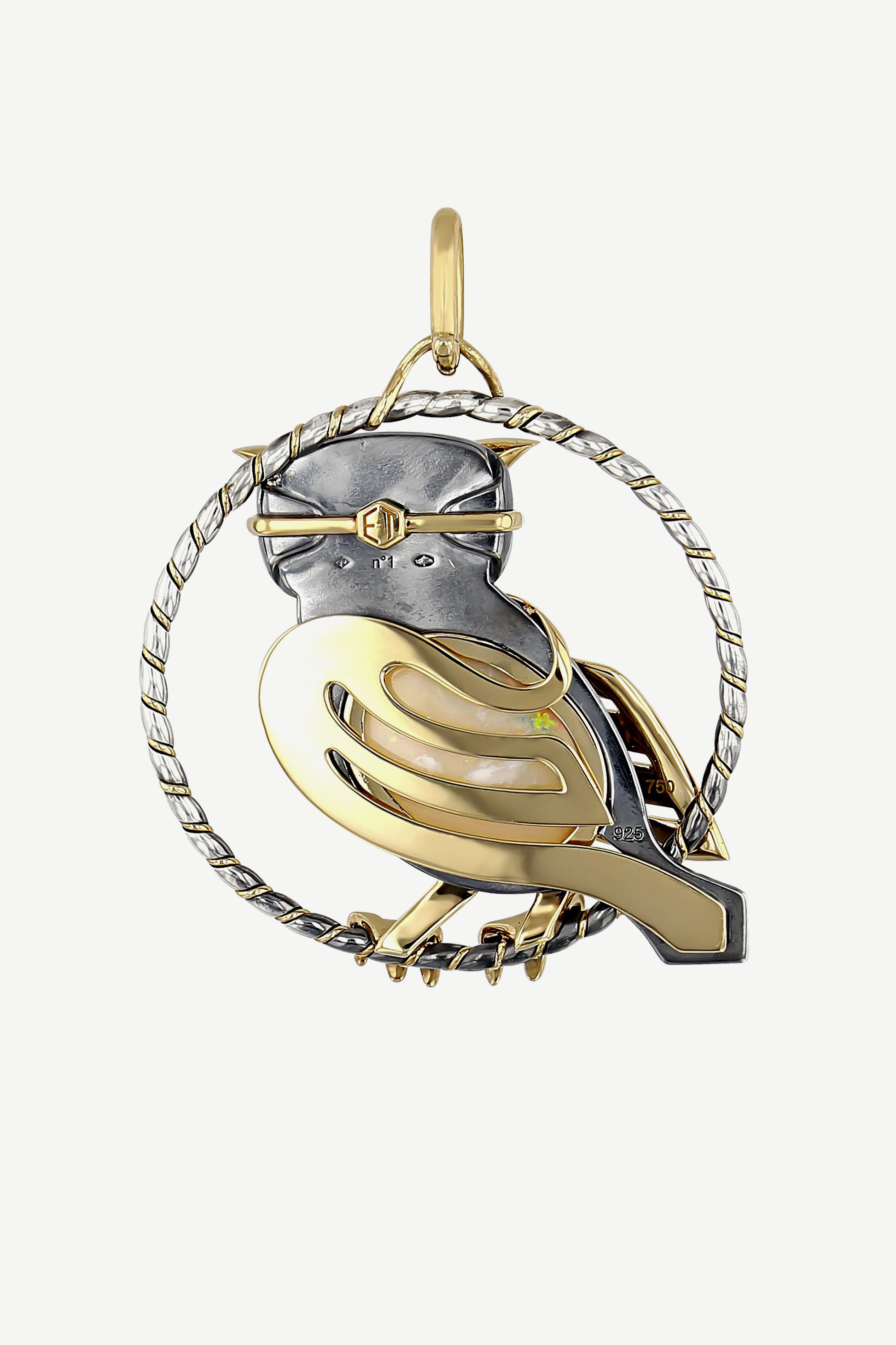 Elie Top Pendentif Chouette Opale Magica Naturae