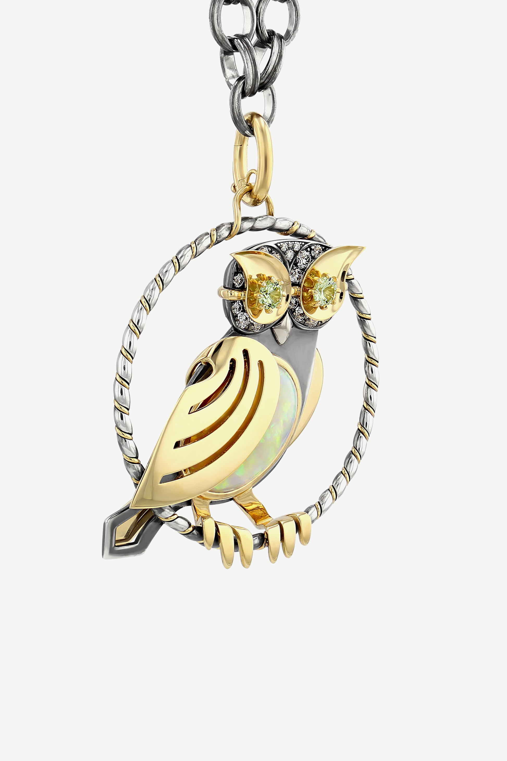 Elie Top Pendentif Chouette Opale Magica Naturae