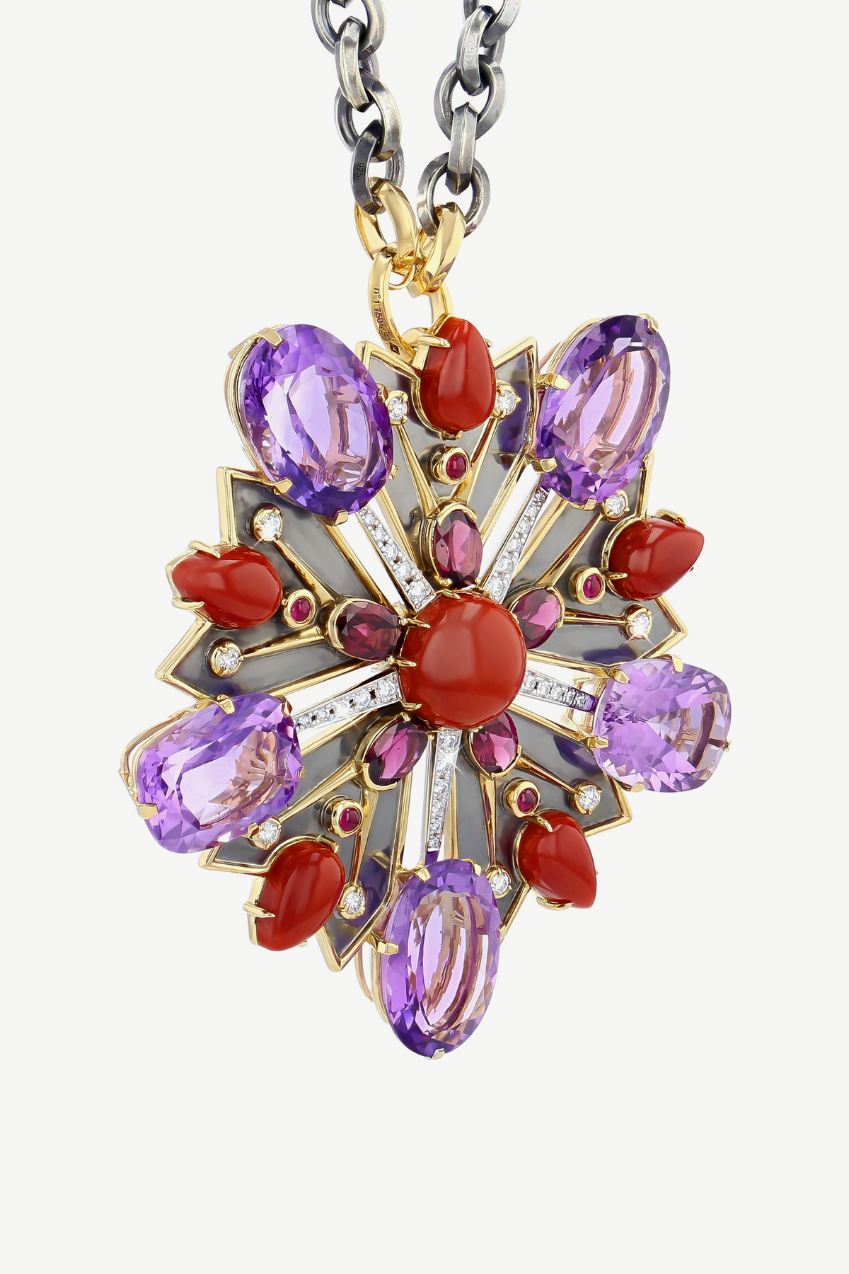 Elie Top Pendentif Croix Pentacle Avalon Corail 