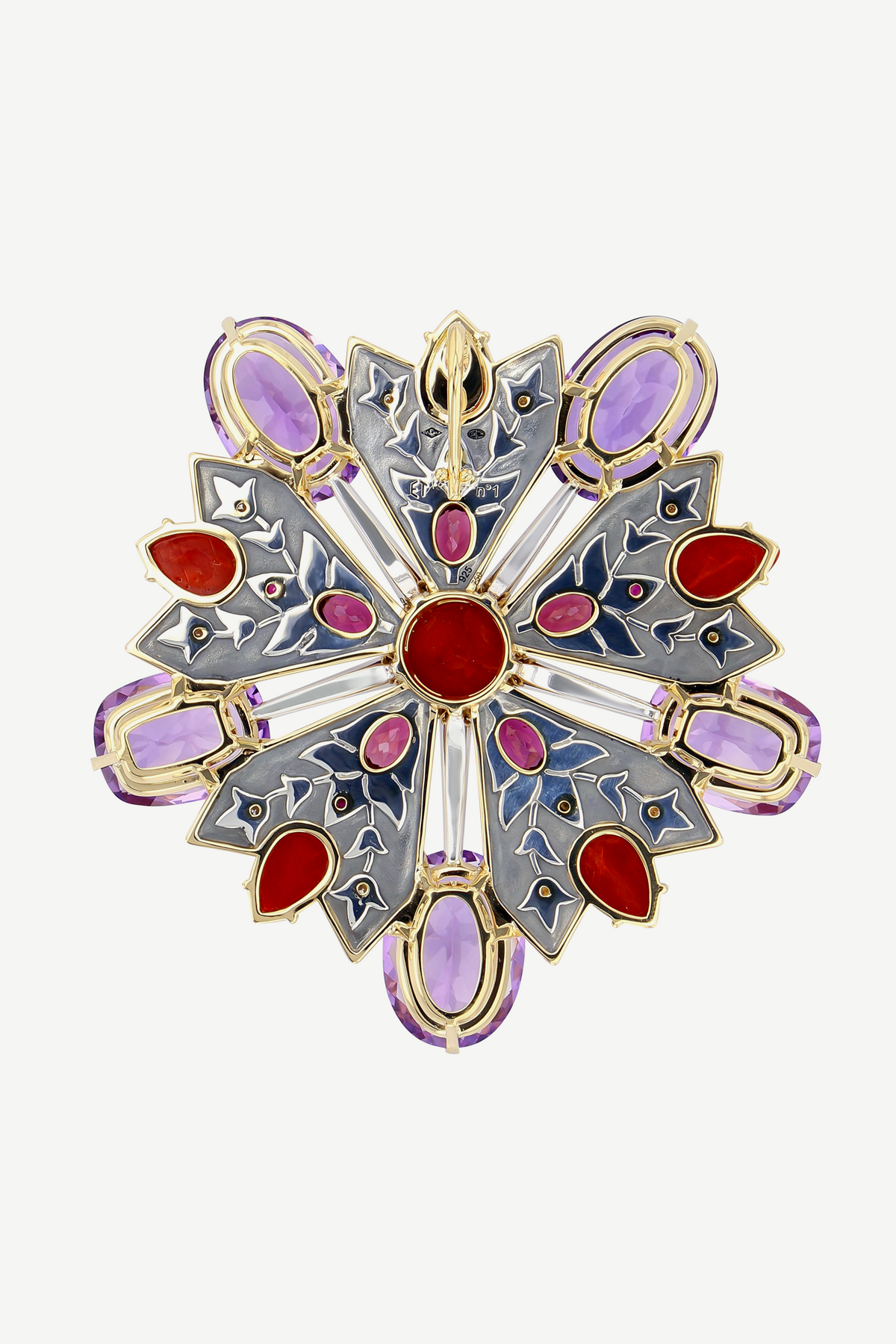 Elie Top Pendentif Croix Pentacle Avalon Corail 