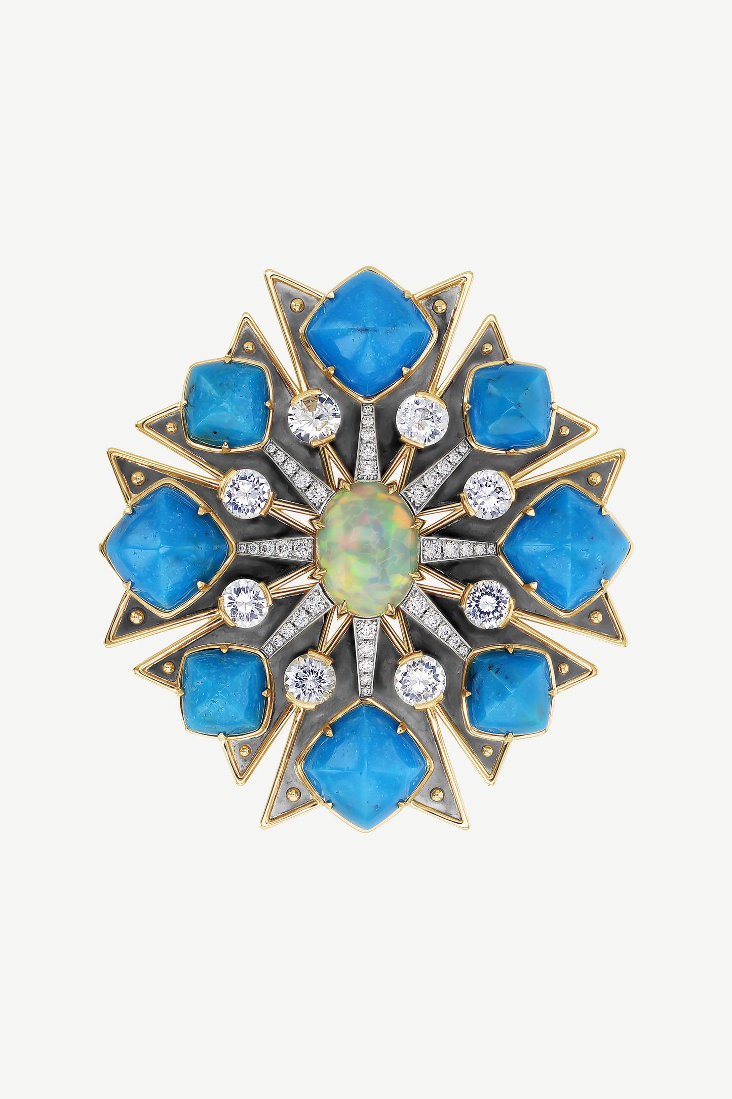 Pendentif Croix de Malte Turquoises