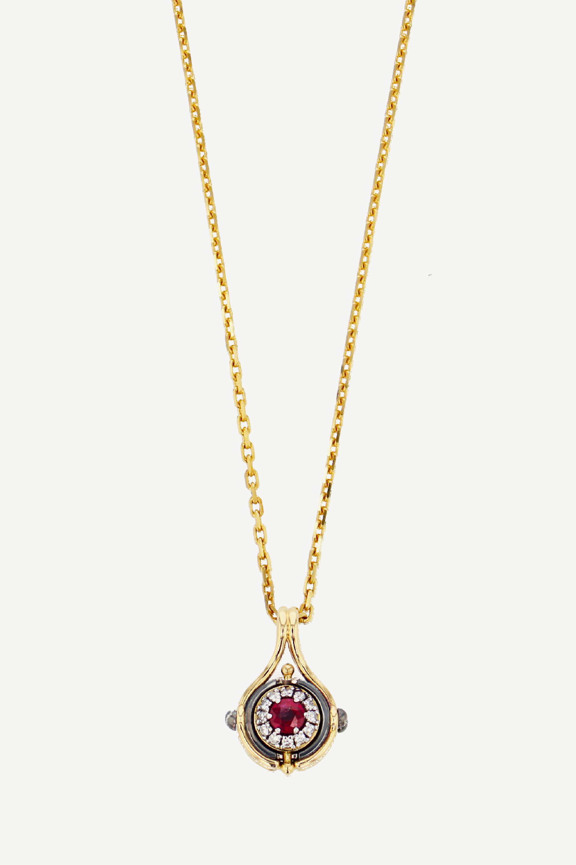 collier mira sphere pivotante rubis