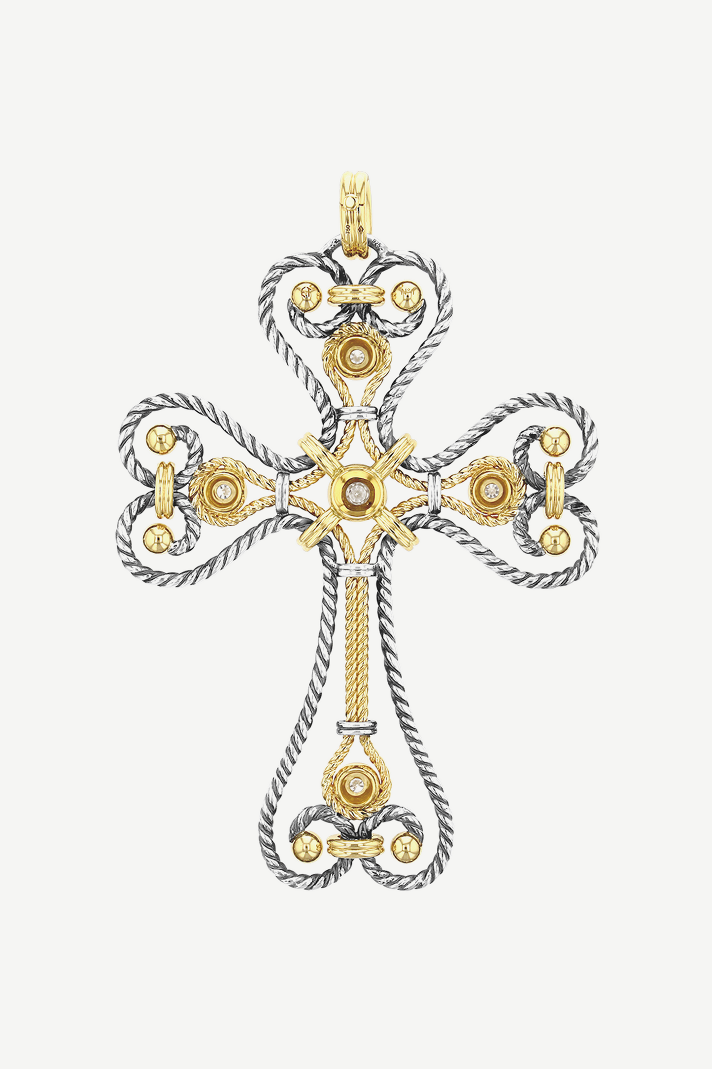 Elie Top Pendentif Twist Croix Diamant