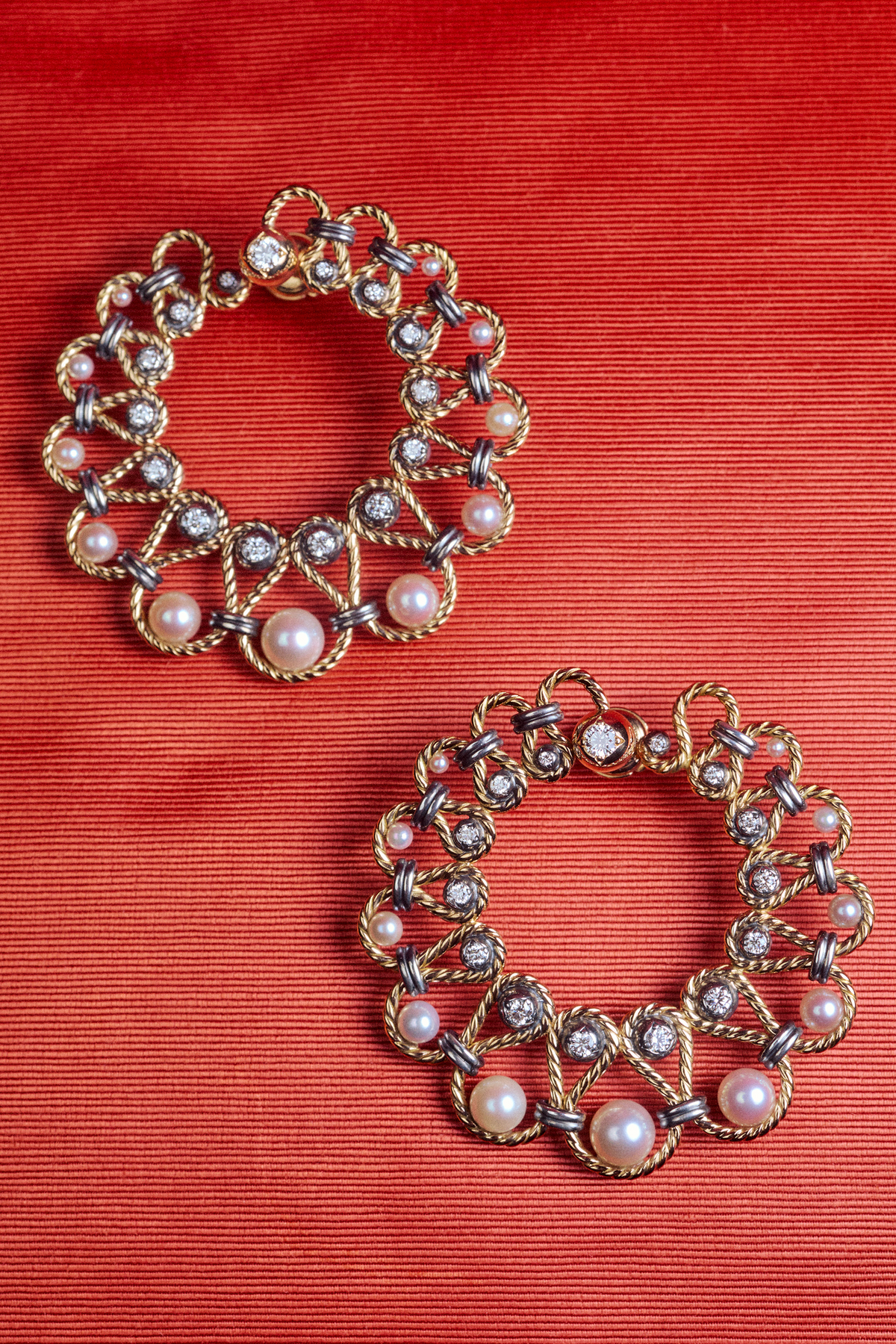Elie Top Boucles d'Oreilles Twist Créoles Perles