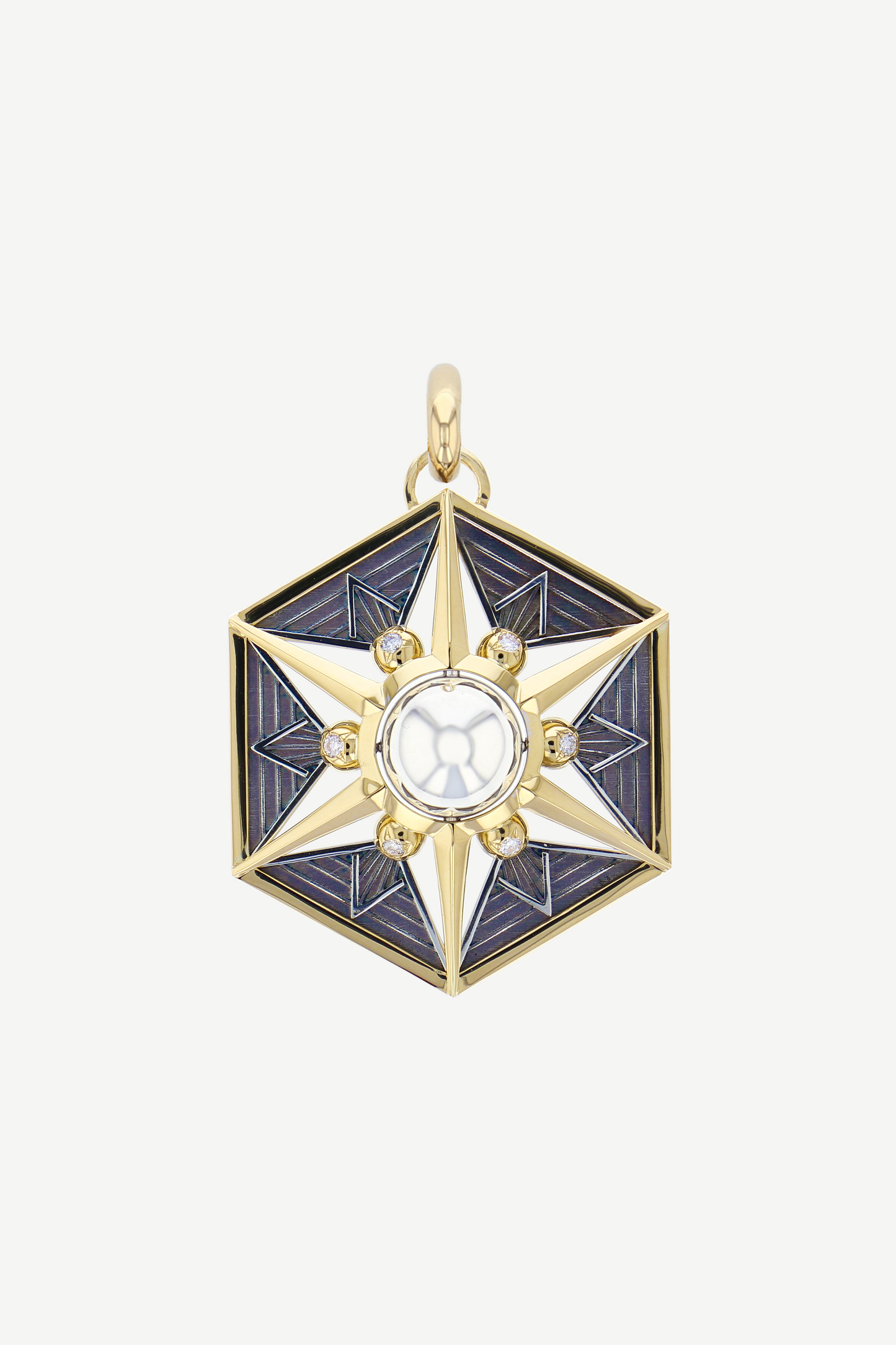 charm etoile mysterieuse pivotant onyx diamant