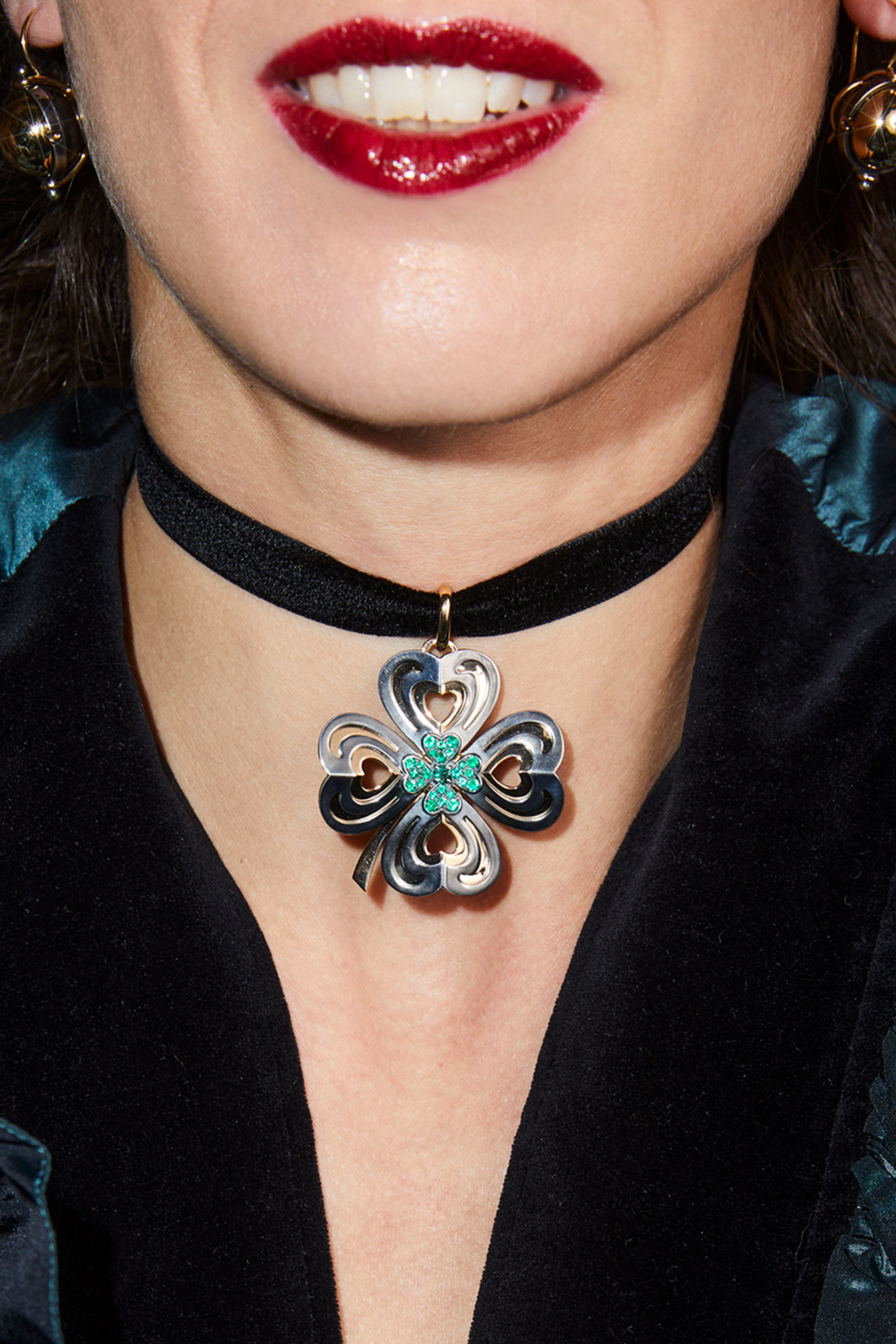 elie top bijoux charm emeraude