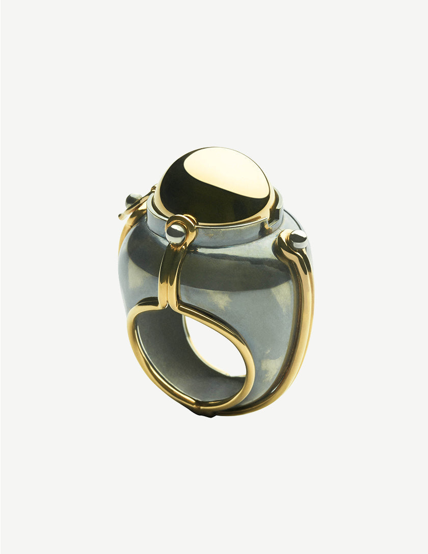 Bague Scaphandre Onyx Fermée Elie Top